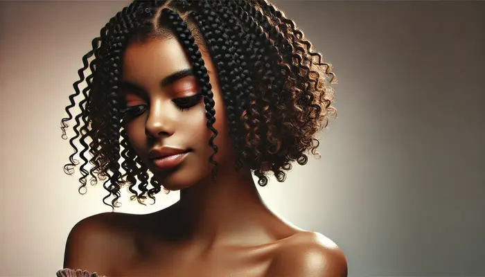 Small Box Braids with Curly Ends