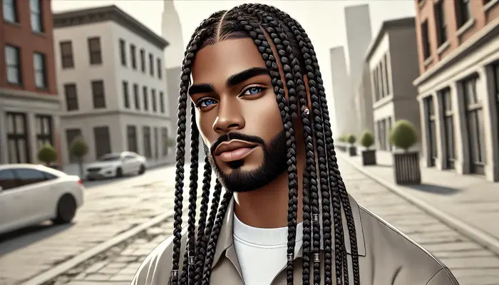 Large Box Braids for Men