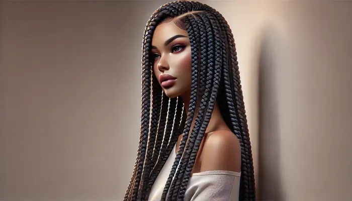 Medium Large Knotless Box Braids